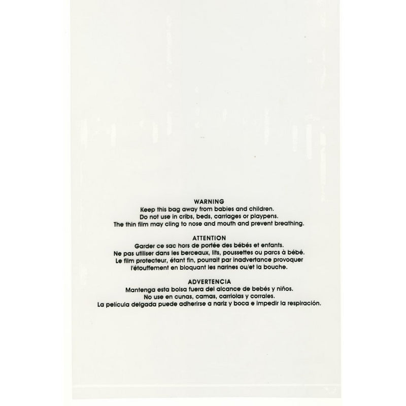 Uline Suffocation Warning Clear Poly Bags 2ml 100 Count (6x9)