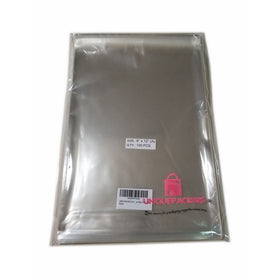 UNIQUEPACKING 9x12 Inch Clear Resealable Cello Bags - Tape on Lip (Flap) Set of 100