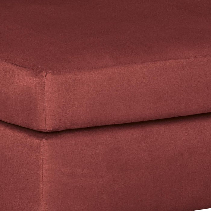Wooden Oversized Accent Ottoman with Bracket Feet, Red and Black