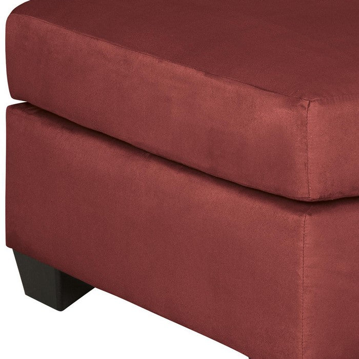 Wooden Oversized Accent Ottoman with Bracket Feet, Red and Black