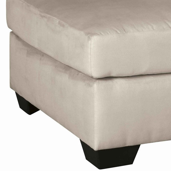 Wooden Oversized Accent Ottoman with Bracket Feet, White and Black