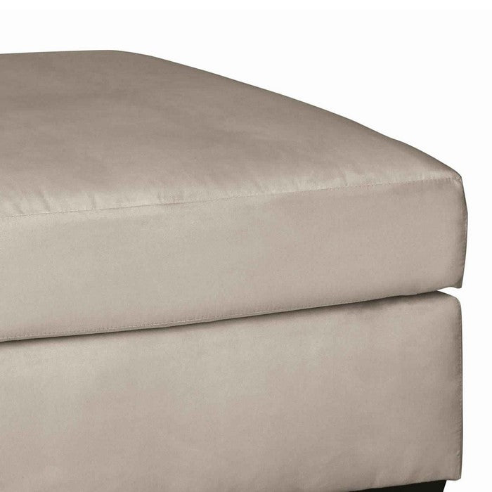 Wooden Oversized Accent Ottoman with Bracket Feet, White and Black