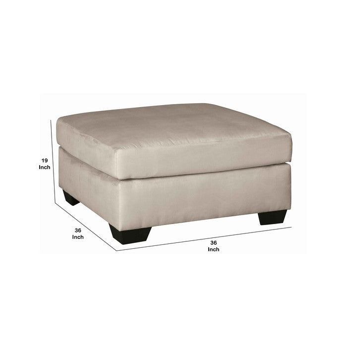 Wooden Oversized Accent Ottoman with Bracket Feet, White and Black