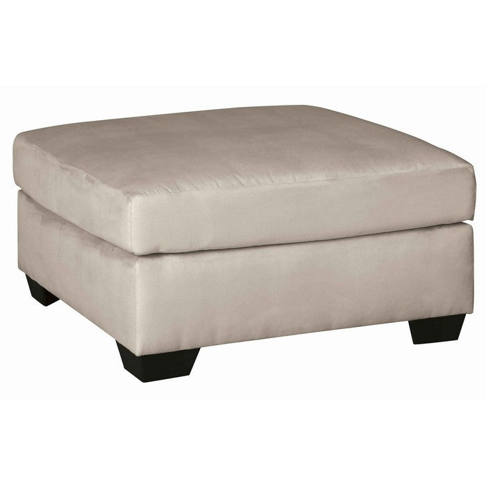 Wooden Oversized Accent Ottoman with Bracket Feet, White and Black
