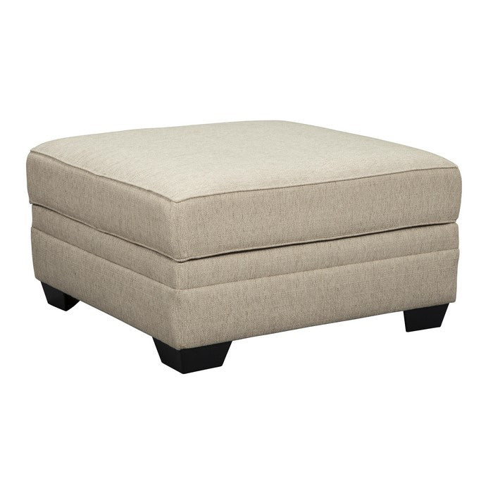 Wooden Ottoman with Hidden Storage and Welt Trim Details, Beige and Black