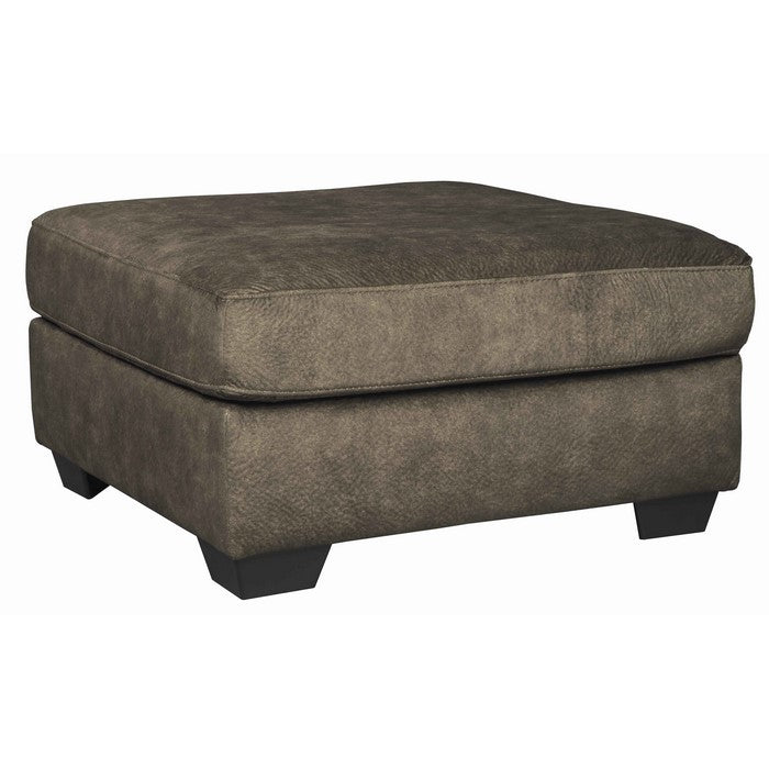 Wooden Ottoman with Welt Trims Details and Block Legs, Brown and Black