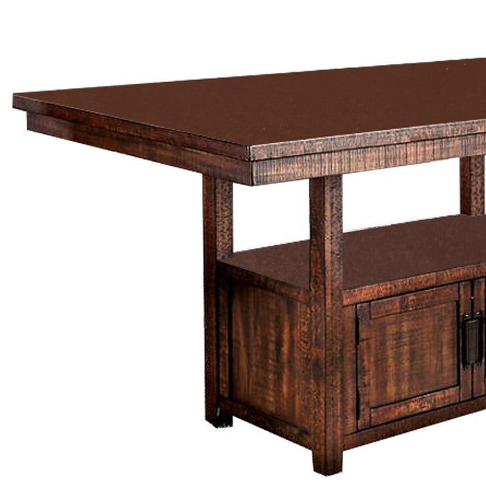 Wooden Dining Table with Additional Storage Space, Brown