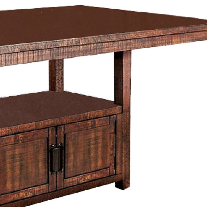 Wooden Dining Table with Additional Storage Space, Brown