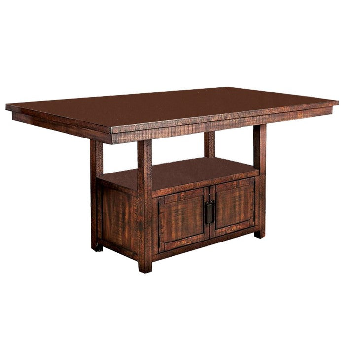 Wooden Dining Table with Additional Storage Space, Brown