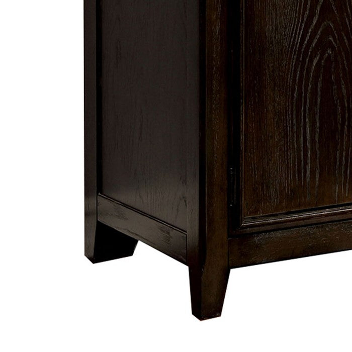 Transitional Style Wooden Server with 3 Spacious Drawers, Brown