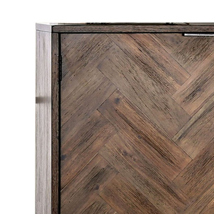 Wooden Server with Angled legs and 3 Spacious Drawers, Brown
