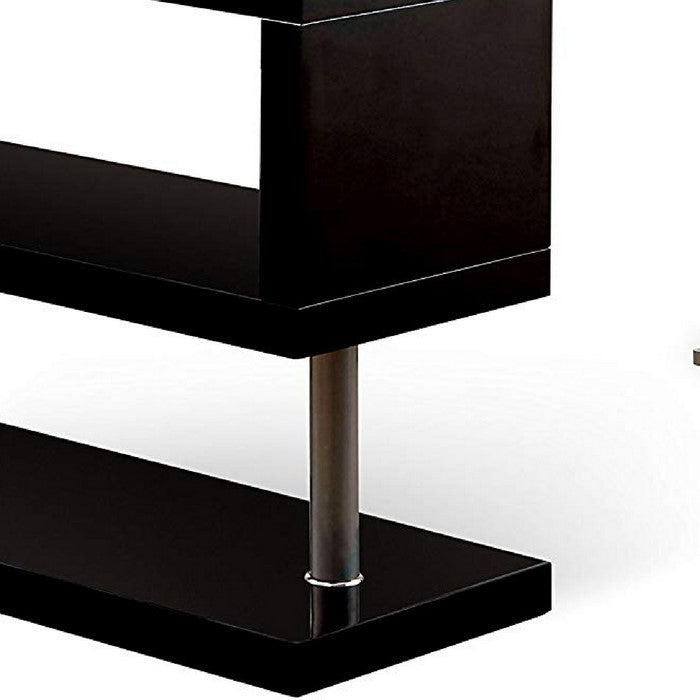 Movable Glass Top Desk with X Shaped Side Panel, Black and Clear