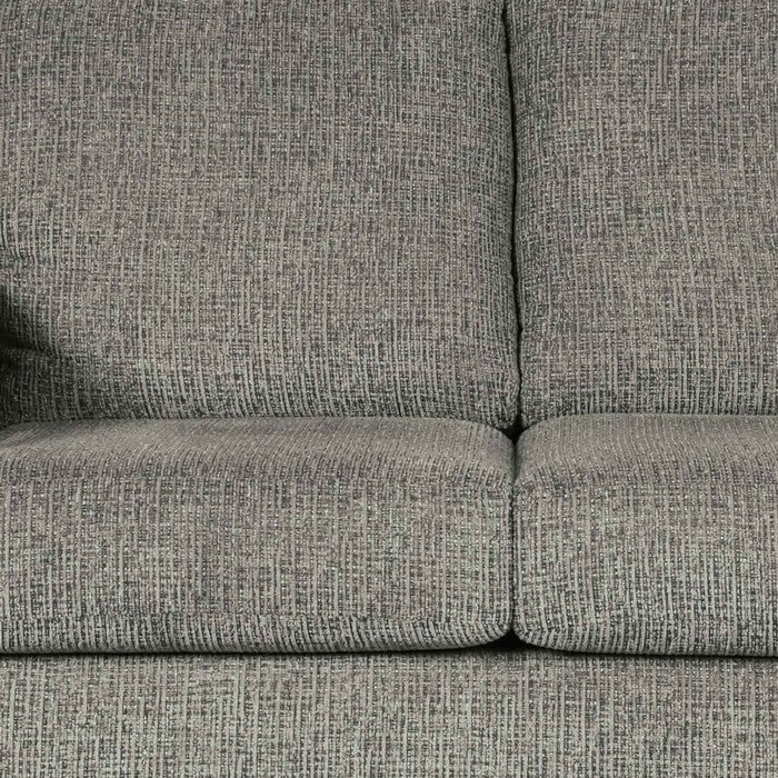Fabric Upholstered Wooden Framed Loveseat with Track Arms, Granite Gray