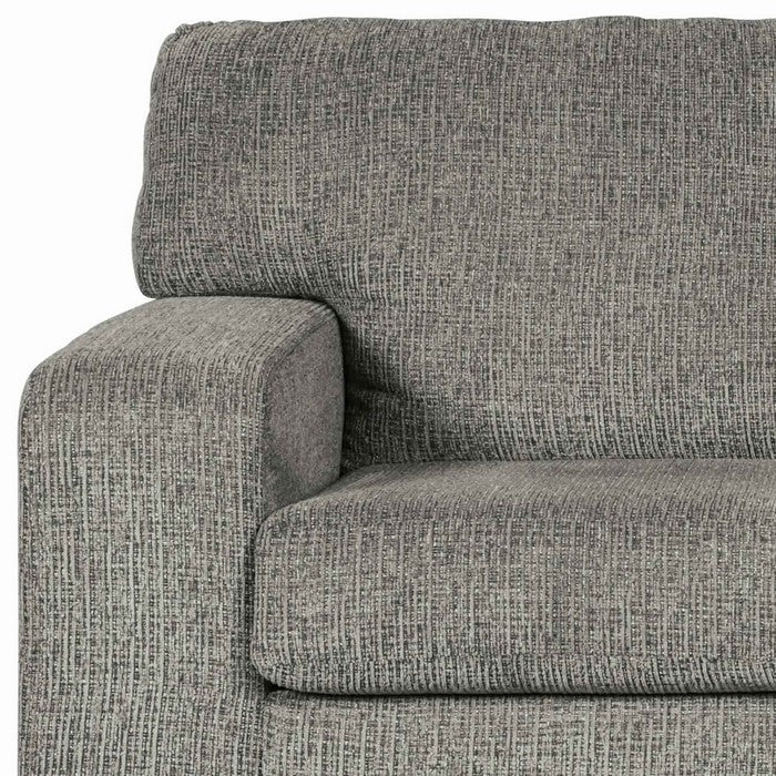 Fabric Upholstered Wooden Framed Loveseat with Track Arms, Granite Gray