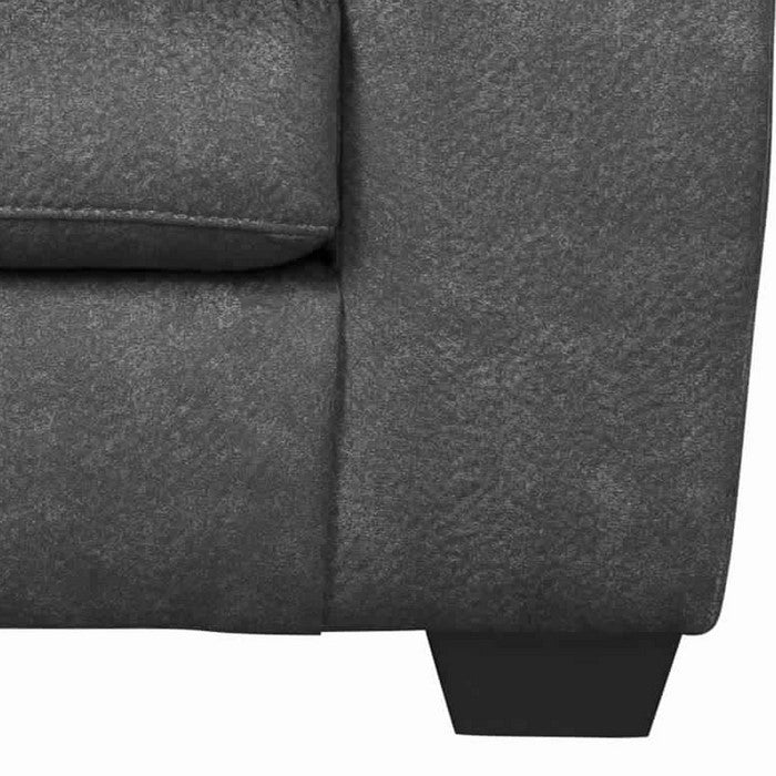 Fabric Upholstered Wooden Frame Loveseat with Pillow Top Arms,Charcoal Gray