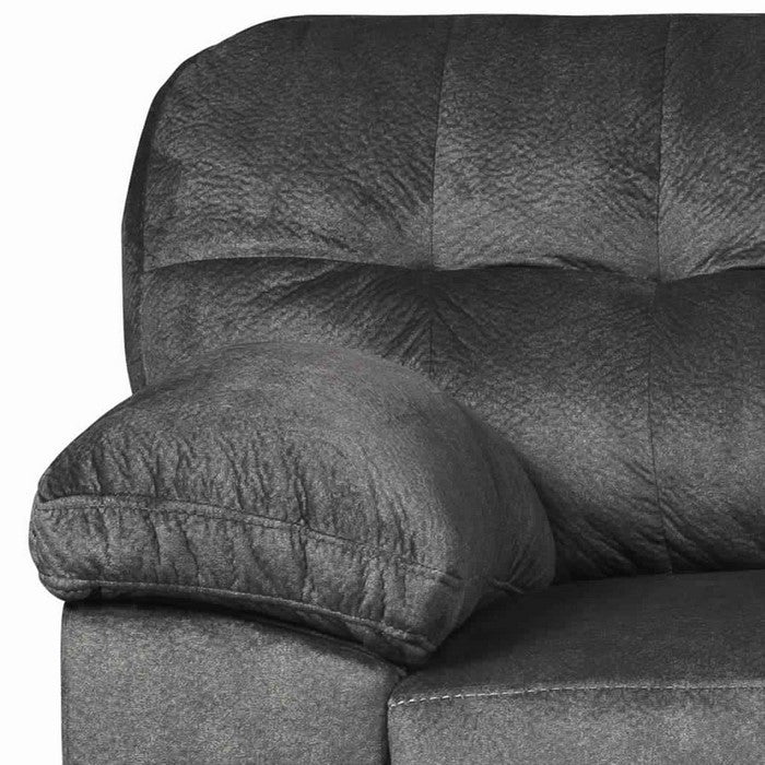 Fabric Upholstered Wooden Frame Loveseat with Pillow Top Arms,Charcoal Gray