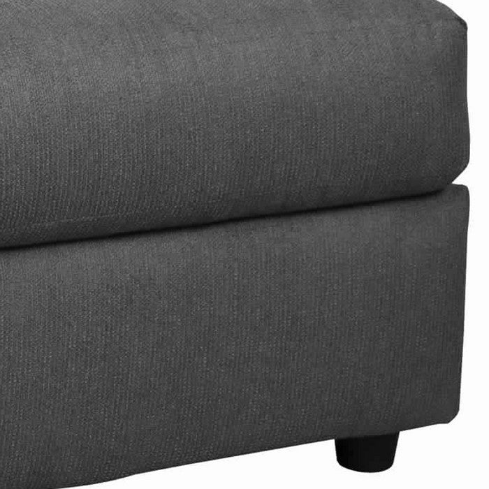 Fabric Upholstered Wooden Framed Armless Loveseat, Gray and Black