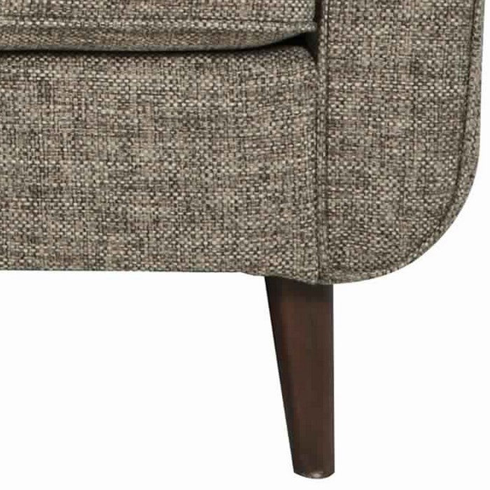 Fabric Upholstered Loveseat with Peg Legs, Gray and Brown