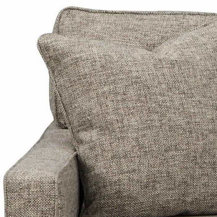 Fabric Upholstered Loveseat with Peg Legs, Gray and Brown