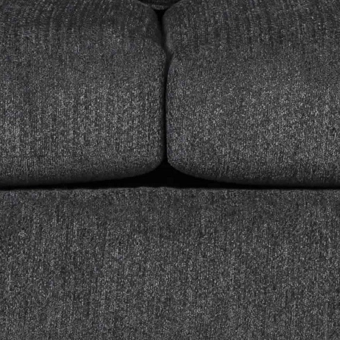 Chunky Textured Fabric Upholstered Loveseat with Block Legs, Slate Gray