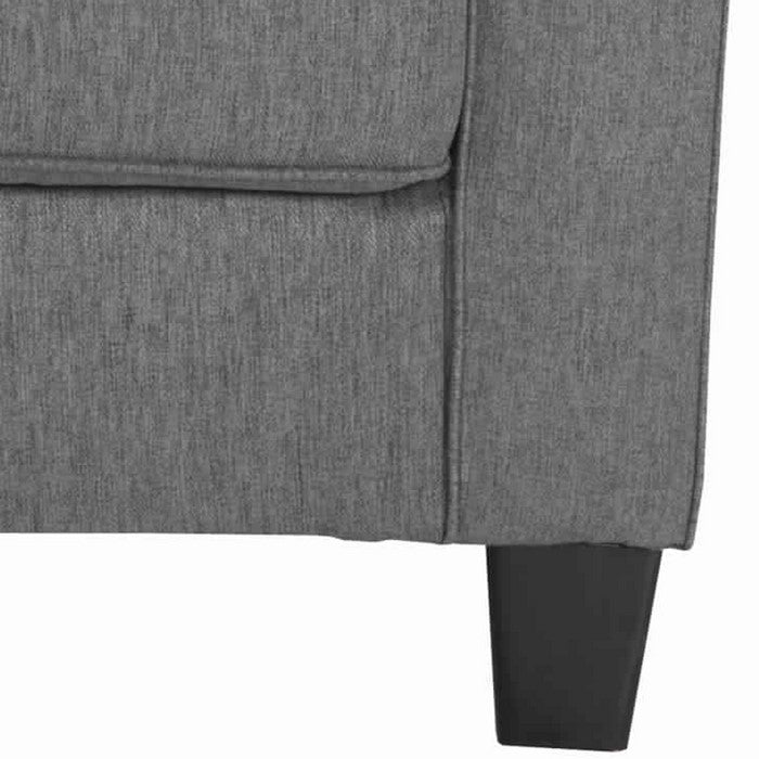 Fabric Upholstered Loveseat with Button Tufted Backrest, Charcoal Gray