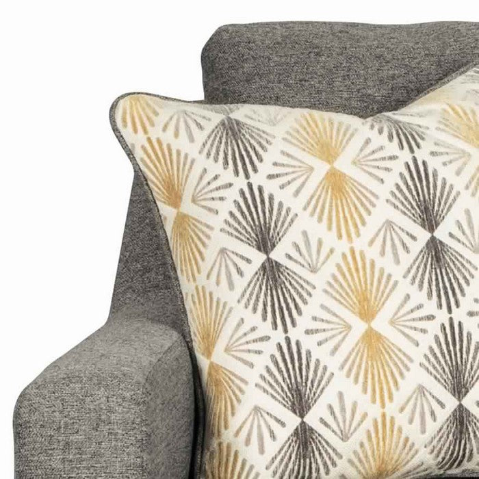 Fabric Upholstered Loveseat with Button Tufted Back, Gray