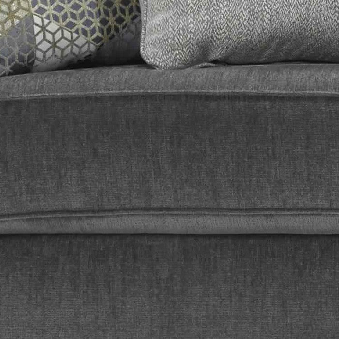Fabric Upholstered Wooden Frame Loveseat with Nailhead Trim, Smoky Gray
