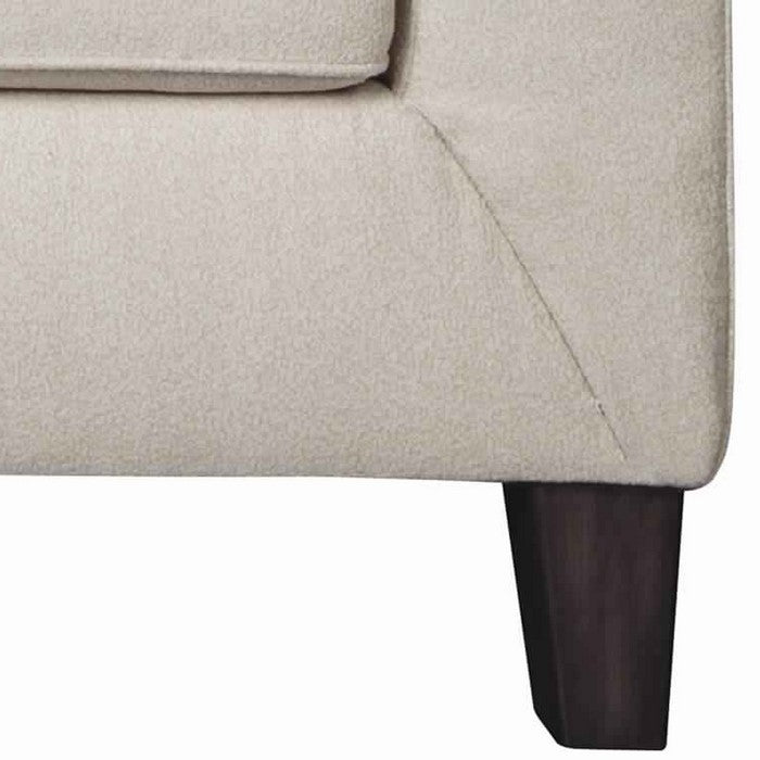 Fabric Upholstered Loveseat with Button Tufted Backrest, Off White