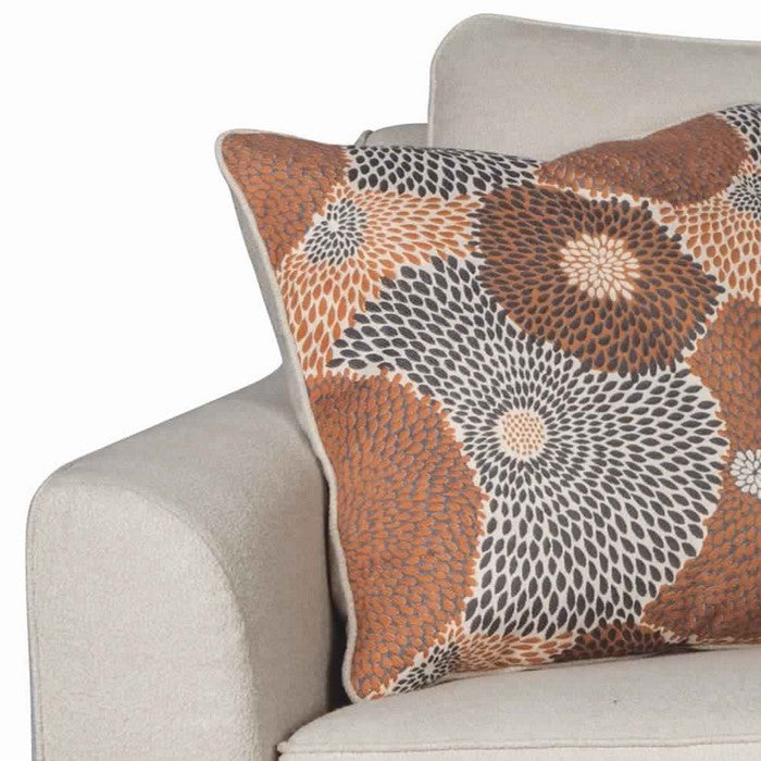 Fabric Upholstered Loveseat with Button Tufted Backrest, Off White