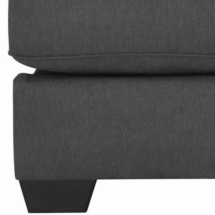 Upholstered Right Arm Facing Loveseat with Tapered legs, Charcoal Gray