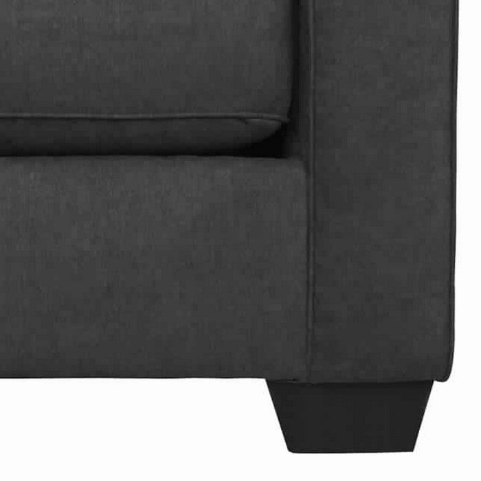 Fabric Upholstered Loveseat with Box Cushioned Seat, Charcoal Gray
