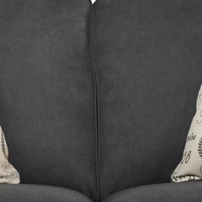 Fabric Upholstered Loveseat with Box Cushioned Seat, Charcoal Gray