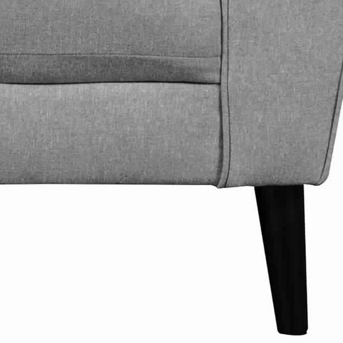 Fabric Upholstered Wooden Framed Loveseat with Peg legs, Gray