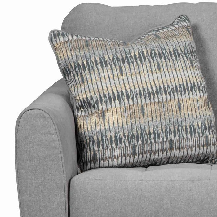 Fabric Upholstered Wooden Framed Loveseat with Peg legs, Gray
