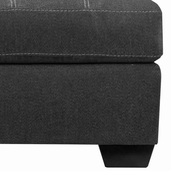 Fabric Upholstered Wooden Framed Armless Loveseat with Tapered Legs, Gray