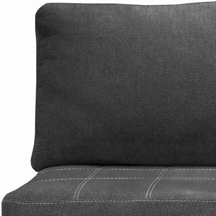 Fabric Upholstered Wooden Framed Armless Loveseat with Tapered Legs, Gray