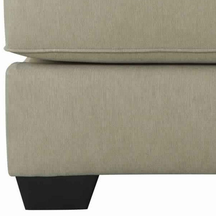 Fabric Upholstered Right Arm Facing Loveseat with Tapered legs, Beige