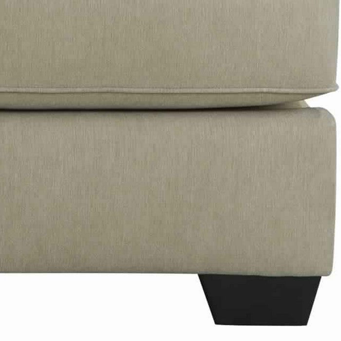 Fabric Upholstered Left Arm Facing Loveseat with Tapered legs, Beige