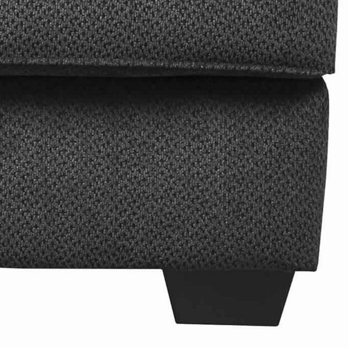 Textured Fabric Upholstered Loveseat with Sloped Armrest, Charcoal Gray