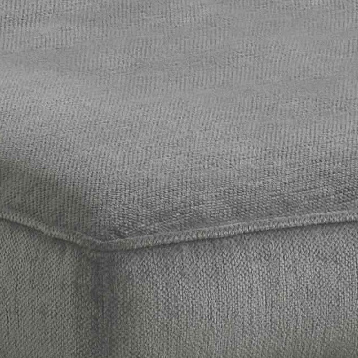 Fabric Upholstered Wooden Frame Storage Ottoman with Block Legs, Gray