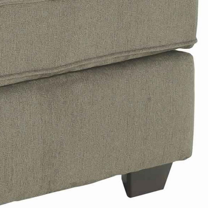 Fabric Upholstered Storage Ottoman with Tapered Legs, Taupe Gray