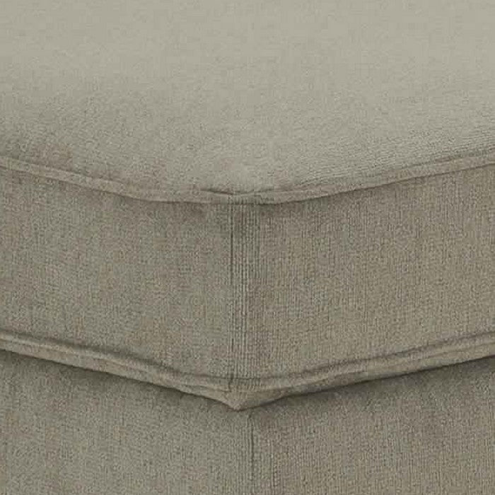 Fabric Upholstered Storage Ottoman with Tapered Legs, Taupe Gray