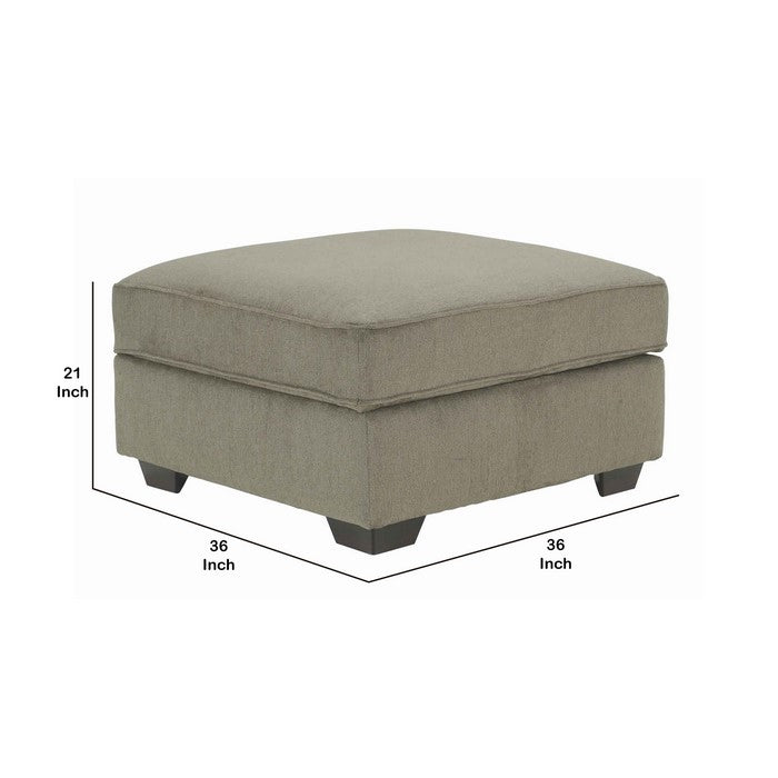 Fabric Upholstered Storage Ottoman with Tapered Legs, Taupe Gray