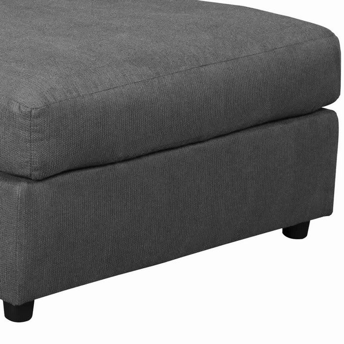 Fabric Upholstered Right Arm Facing Chaise with a Pillow, Gray and Black