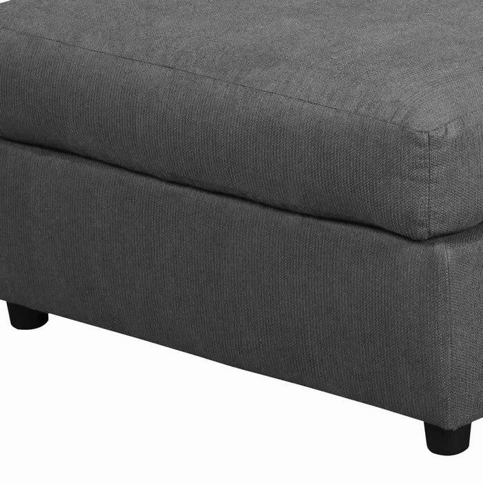 Fabric Upholstered Left Arm Facing Chaise with a Pillow, Gray and Black