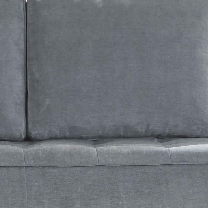 Fabric Upholstered Left Arm Facing Corner Chaise with Tufted Seats, Gray