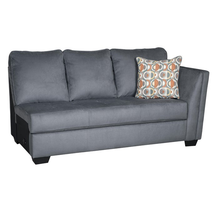 Upholstered Right Arm Facing Wooden Frame Sofa, Gray and Black