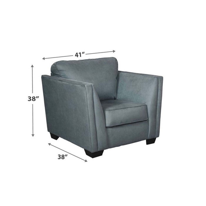 Upholstered Wooden Framed Arm Chair with Flared Arms, Charcoal Gray