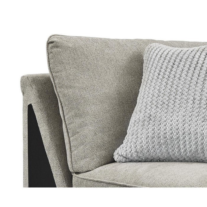 Fabric Upholstered Wooden Framed Wedge, Light Gray and Black