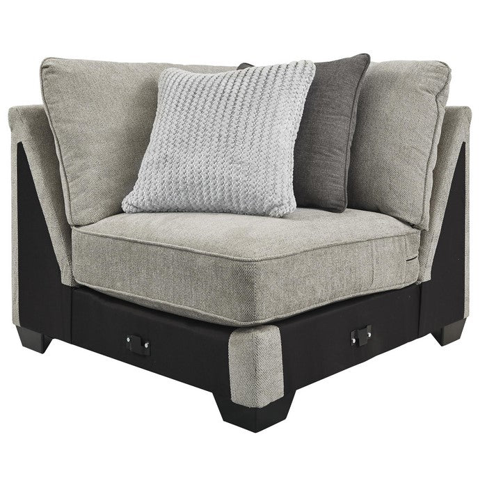Fabric Upholstered Wooden Framed Wedge, Light Gray and Black